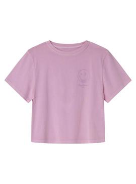 Camiseta Pepe Jeans Colette rosa para menina.