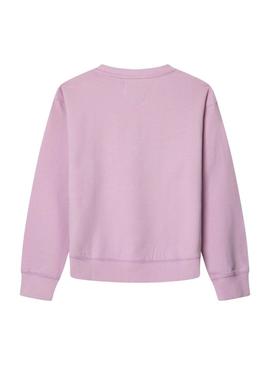 Moletom Pepe Jeans Hana crew rosa para menina.