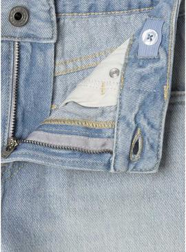 Shorts Pepe Jeans A-Line em denim azul para menina.