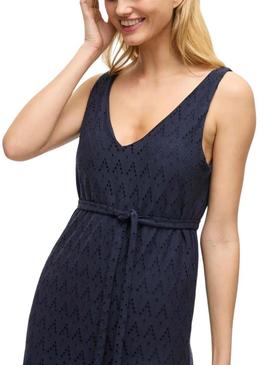 Vestido Vila Vimalina azul marinho para mulher