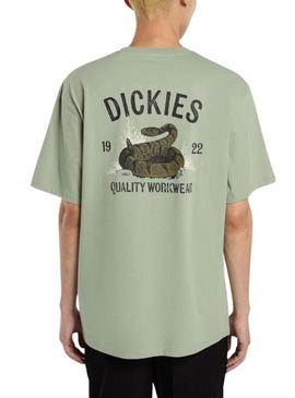 Camiseta Dickies Snake verde para homem.