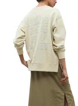 Blusa Ecoalf Storm bege para mulher