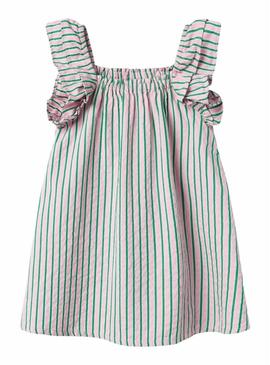 Vestido Name It Filone listrado rosa para menina
