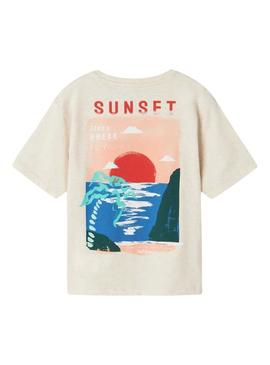 Camiseta Name It Femmin regular bege para menino.