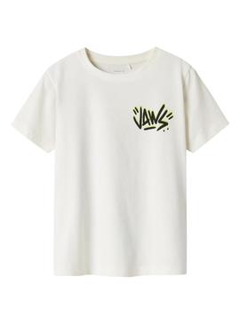 Camisa Name It Makai Jaws regular bege infantil