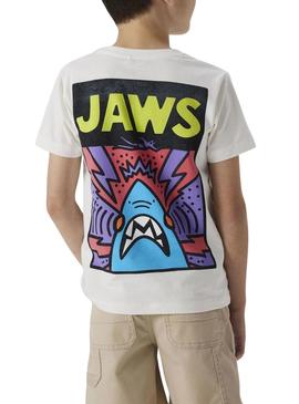 Camisa Name It Makai Jaws regular bege infantil