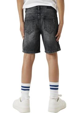 Nome Bermuda Name It Silas Loose denim preto para menino.