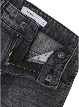 Nome Bermuda Name It Silas Loose denim preto para menino.
