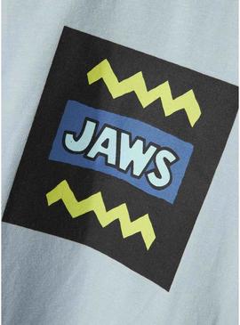 Camiseta Name It Makai Jaws azul para menino.