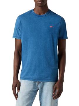 Camisa básica azul da Levi's para homem.