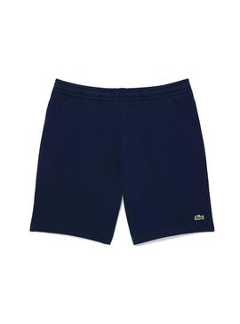 Calça de jogging curta Lacoste azul marinho para homem.