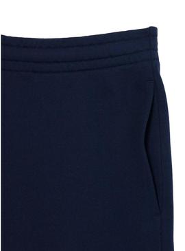 Calça de jogging curta Lacoste azul marinho para homem.