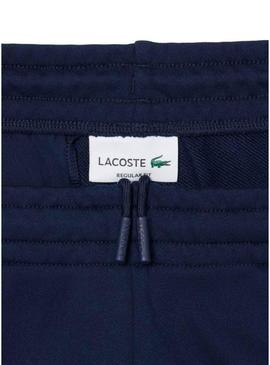 Calça de jogging curta Lacoste azul marinho para homem.