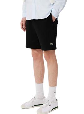 Short Lacoste Jogger preto para homem.