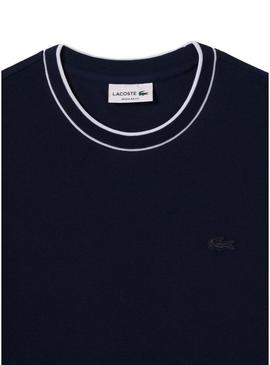 Camiseta Lacoste Pique azul para homem.