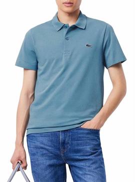 Camisa básica Lacoste Polo Azul com Bordas para Homem.