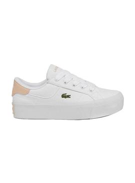 Sapatilhas Lacoste Ziane branco e rosa para mulher