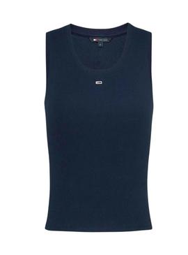 Camiseta Tommy Jeans Tank Top azul marinho para mulher.