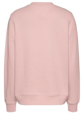 Moletom Tommy Jeans Essential Logo rosa para mulher