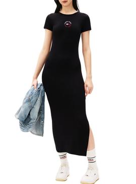 Vestido Tommy Jeans Bodycon preto para mulher