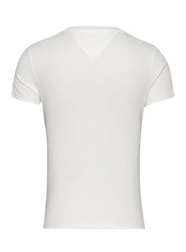 Camiseta Tommy Jeans slim branca para mulher.