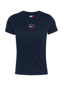 Camiseta Tommy Jeans slim azul marinho para mulher