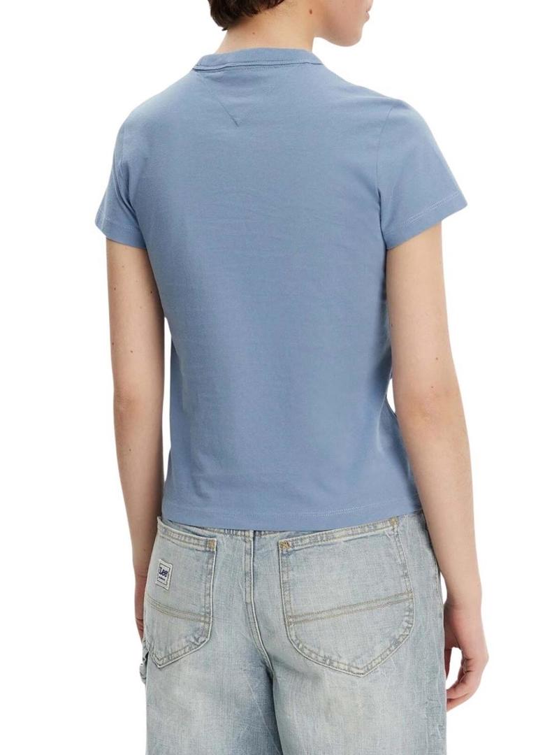 Camiseta Tommy Jeans Badge azul para mulher.