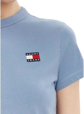 Camiseta Tommy Jeans Badge azul para mulher.