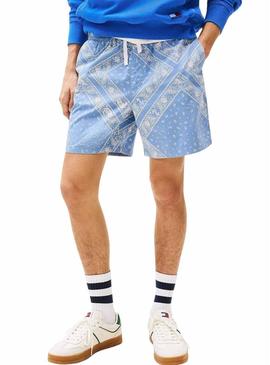 Shorts Tommy Jeans Paisley azul para homem.