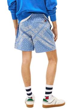 Shorts Tommy Jeans Paisley azul para homem.