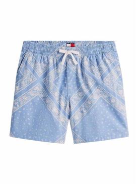Shorts Tommy Jeans Paisley azul para homem.