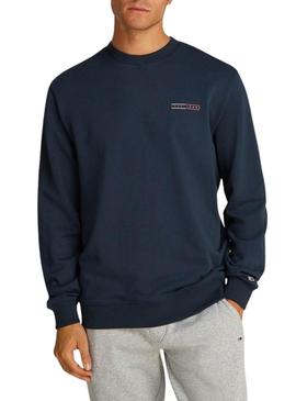 Moletom Tommy Jeans Graphic azul marinho para homem.