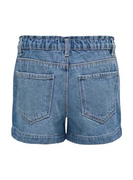 Shorts de ganga Only Kogcomet de perna larga azul para menina.