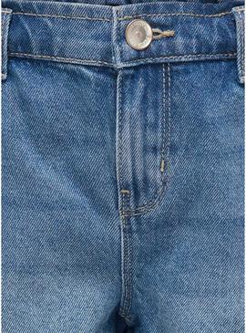 Shorts de ganga Only Kogcomet de perna larga azul para menina.