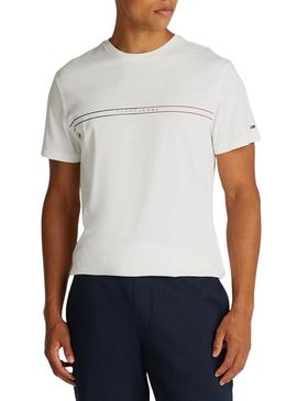 Camiseta Tommy Jeans Graphic branca para homens.