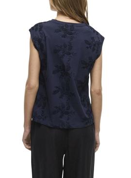 Camisa Vila Vinayla azul marino para mujer.