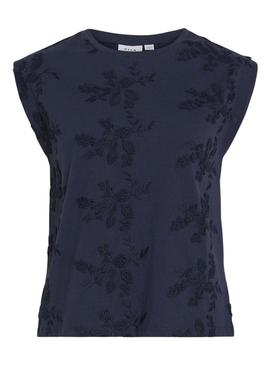 Camisa Vila Vinayla azul marino para mujer.