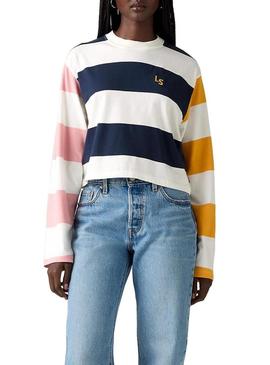 Camiseta Levis Rugby multicolor para mulher.