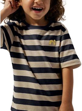 Camiseta Name It Fridy listras bege para menina