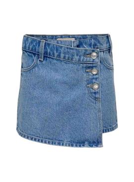 Saia Calça Only Kids Jenny Denim azul menina