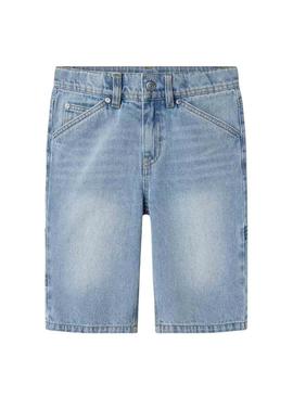  Bermudas Name It Ryan em jeans azul para crianças.