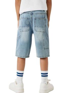 Bermudas Name It Ryan em jeans azul para crianças.