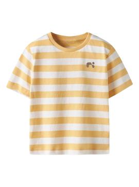 Camisola Name It Fridy listras amarelas para menino.