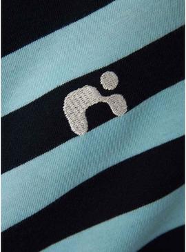 Camiseta Name It Fridy listrada azul para menino.