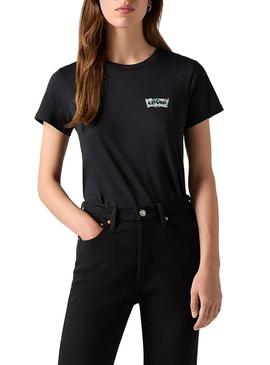 Camiseta Levis Coloring Book preta para mulher.