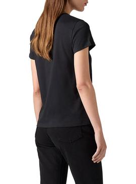 Camiseta Levis Coloring Book preta para mulher.