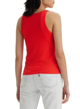 Camiseta Levis Tank vermelha para mulher.