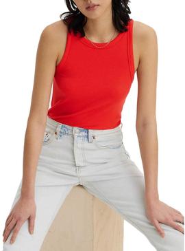 Camiseta Levis Tank vermelha para mulher.