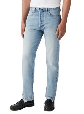 Calça jeans clara Levis 501 slim para homem