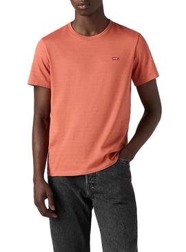 Camiseta básica laranja da Levis para homem.